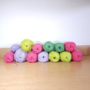 Caron All Day Cotton Lot of 13 Skein Mercerized Size Medium 4 3.5oz 173 yds each